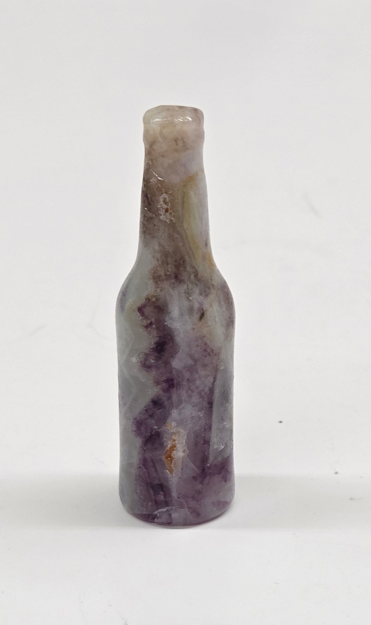 Fluorite beer bottle carving