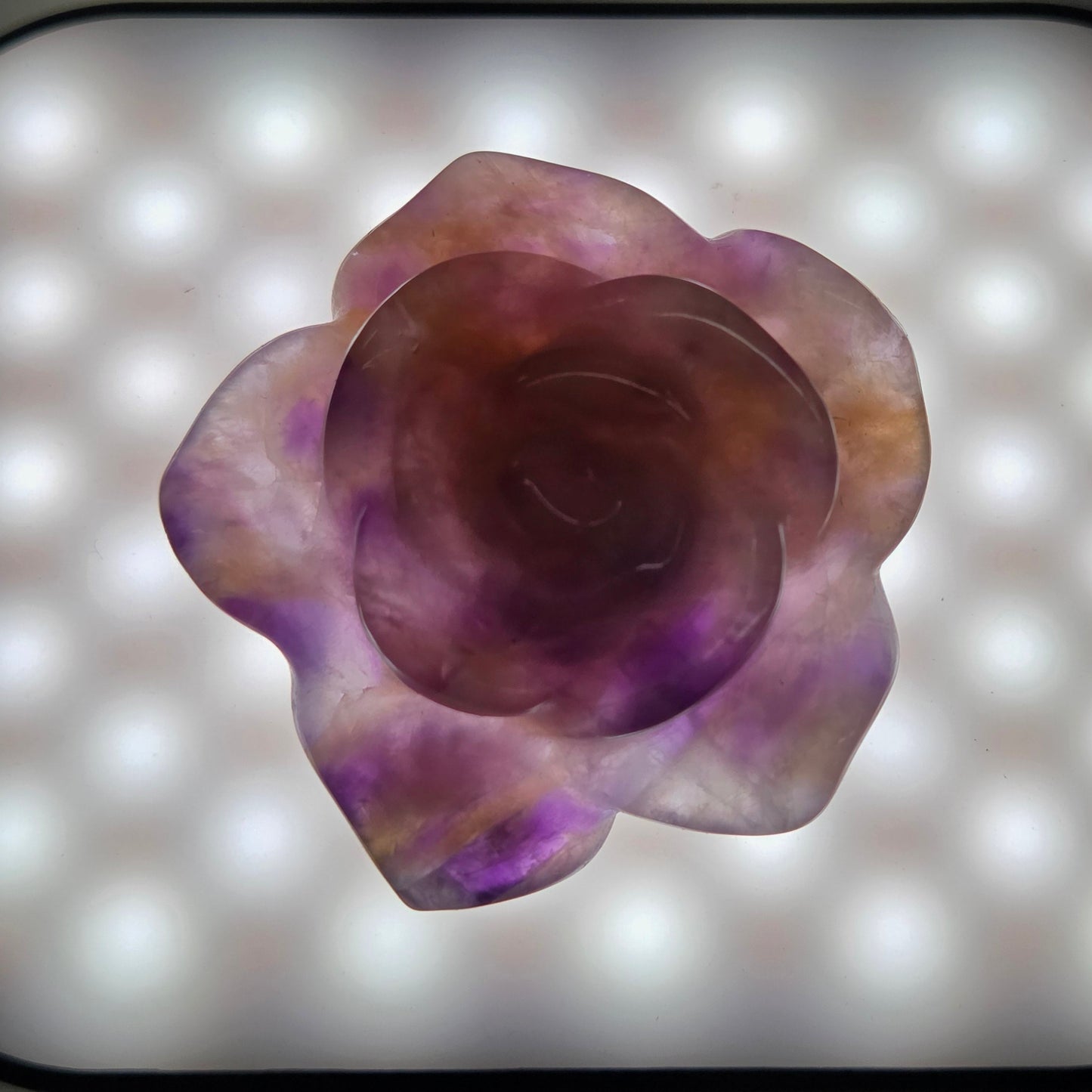 Amethyst rose carving