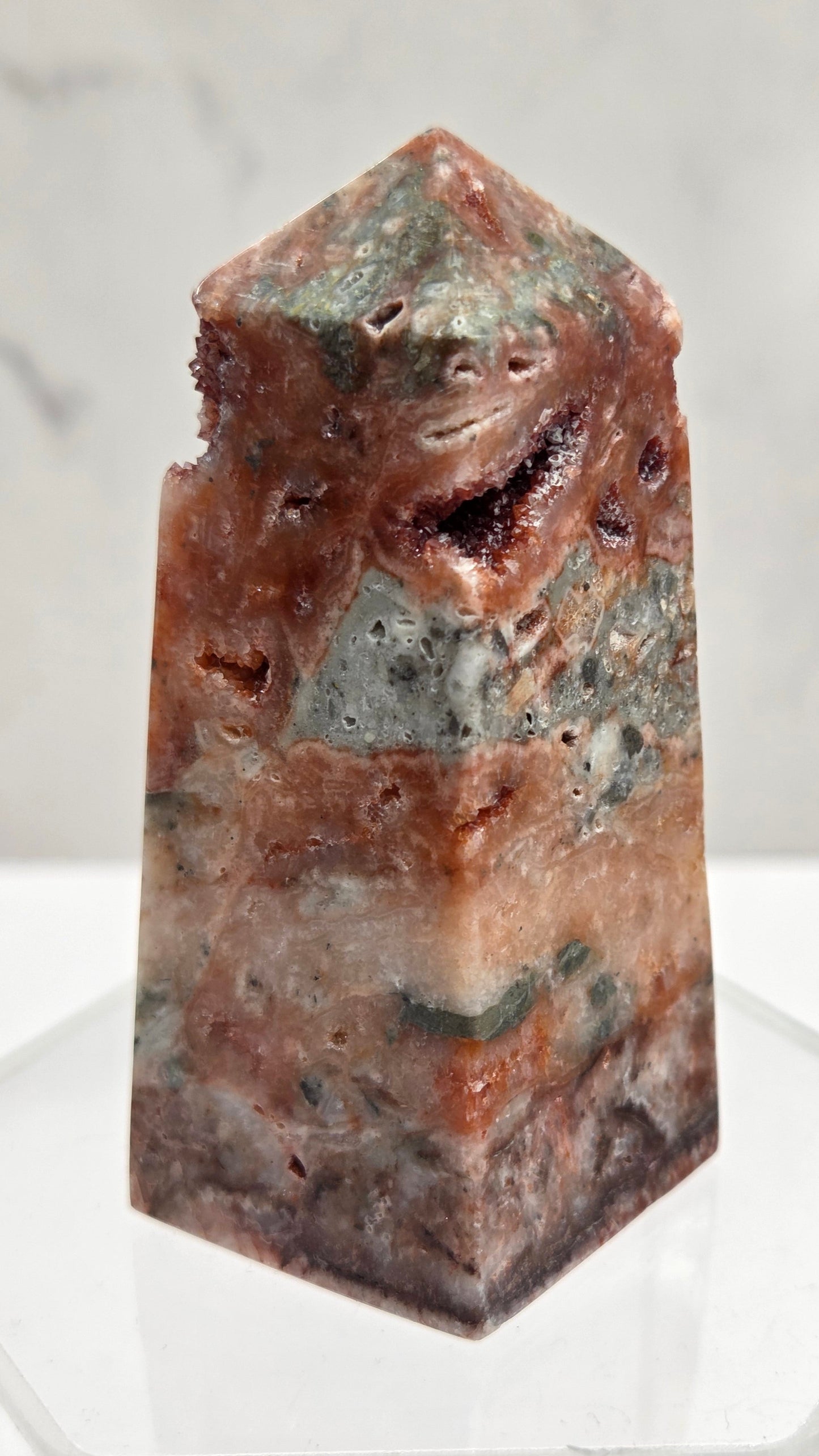 Red Drusy Quartz tower