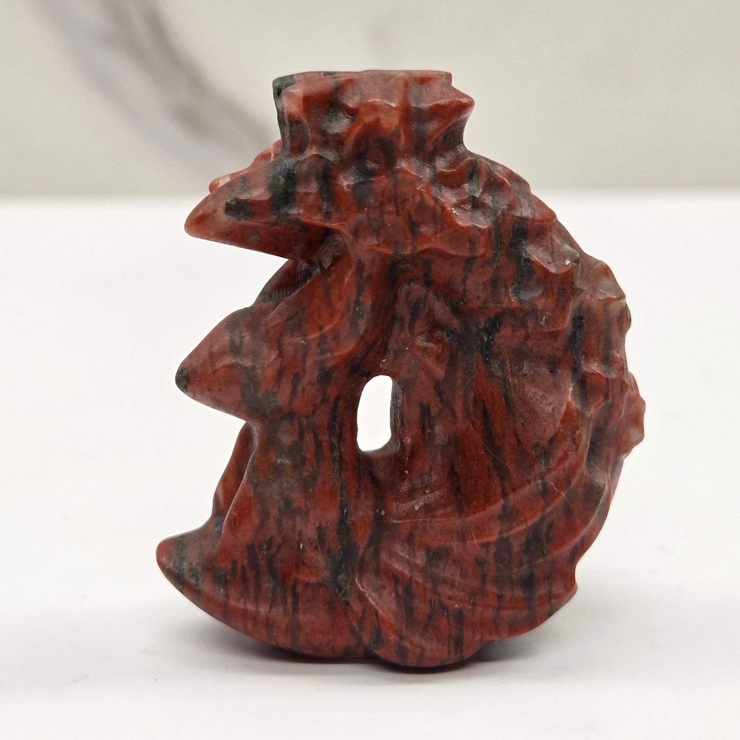 9 tail fox carving on moon