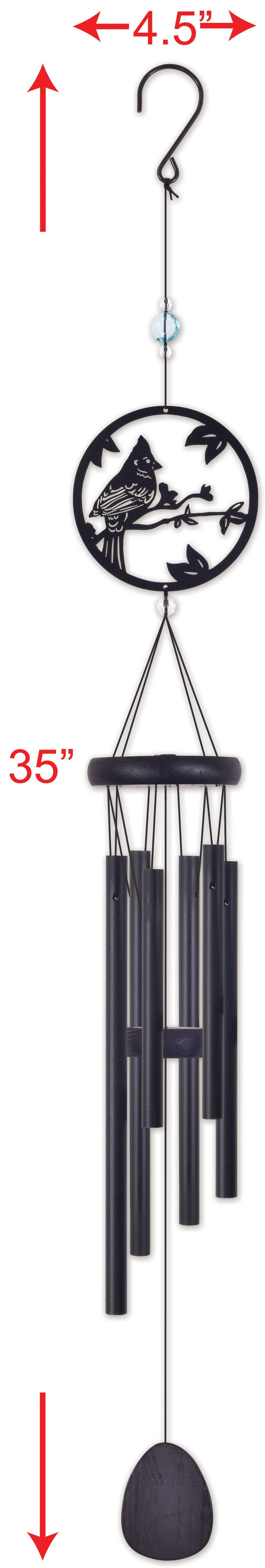 35" Cardinal Wind Chime Garden Decor - 94531