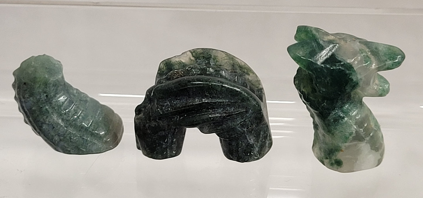3 piece mini Dragon carvings
