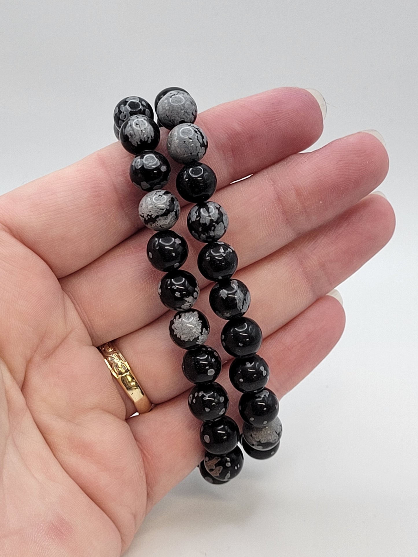 Snowflake Obsidian bracelets