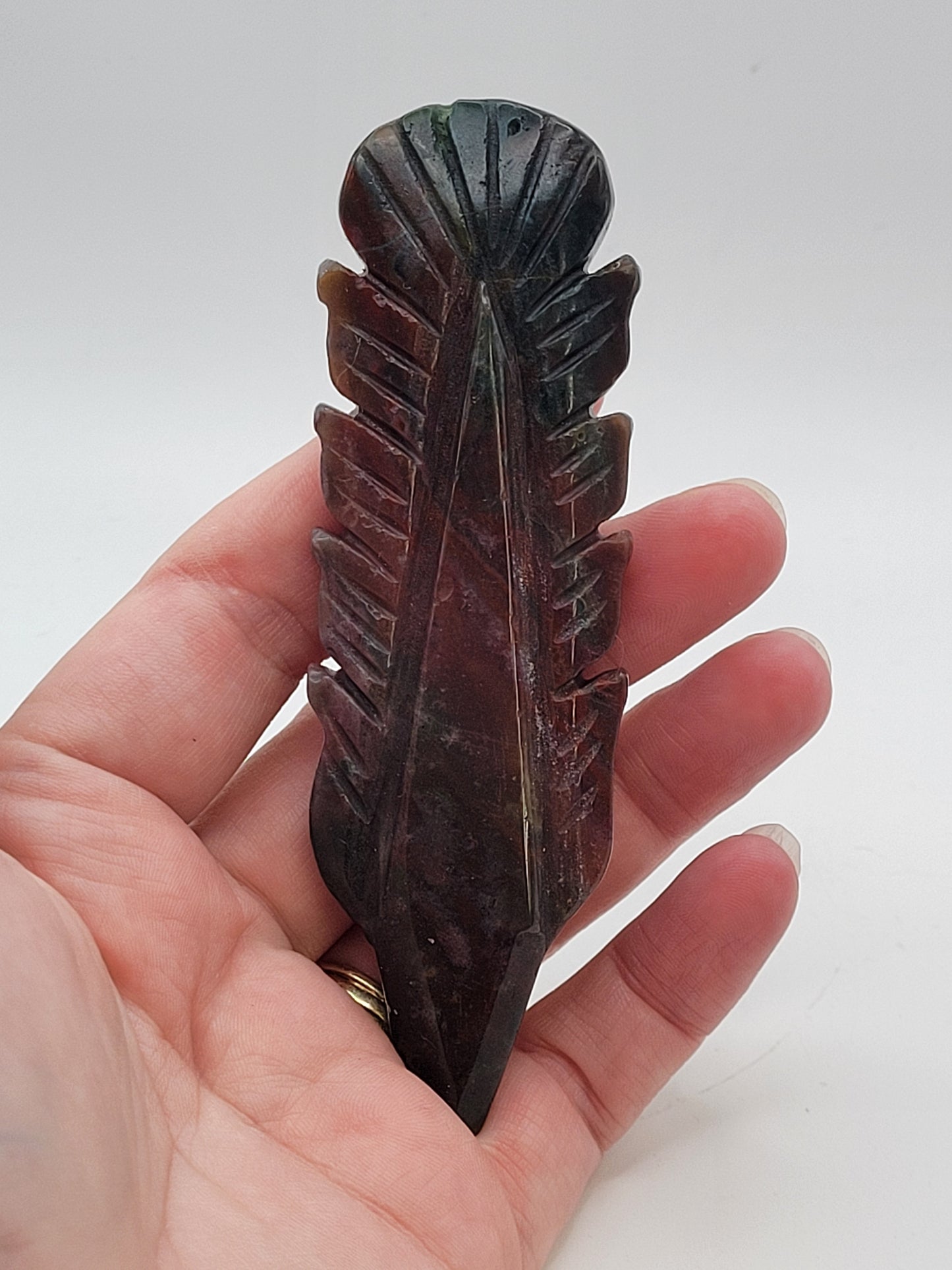 Feather carvings - Ocean Jasper