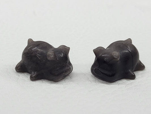 Obsidian mini (Silver sheen)- pig
