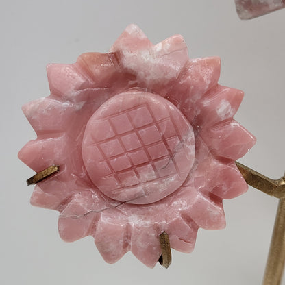 Triple sunflower on stand - Pink Opal