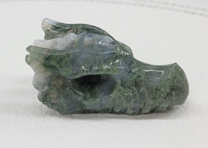 Dragon head - Moss Agate (medium)