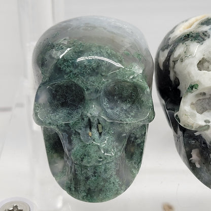 Moss Agate skulls - small