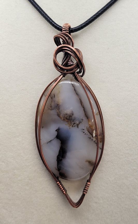 Wire wrapped necklace - Montana Agate