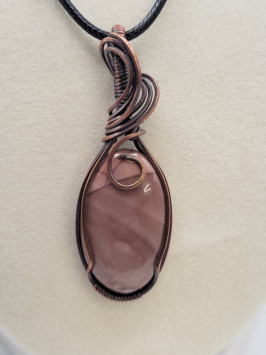 Wire wrapped cabochon necklace - Imperial Jasper