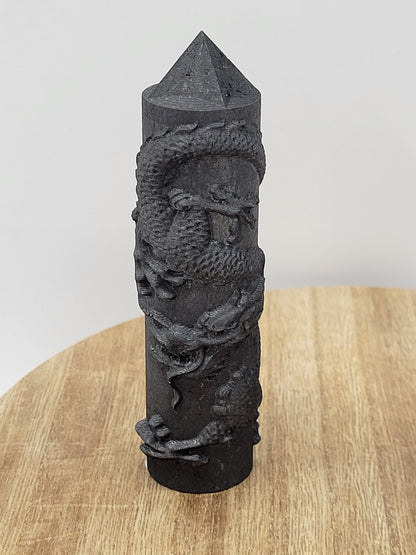 Shungite carved towers