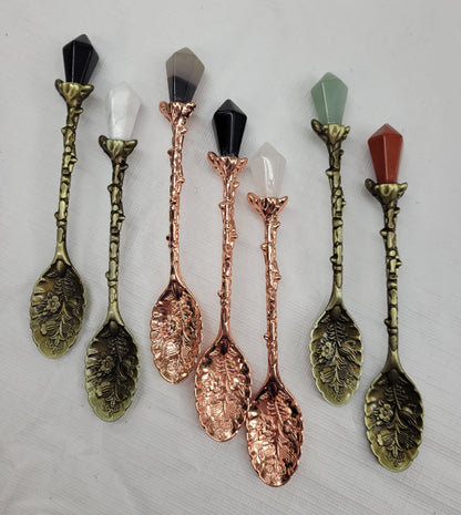 Crystal topped spoons