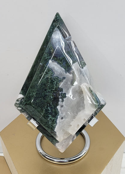 Moss Agate double diamond free form
