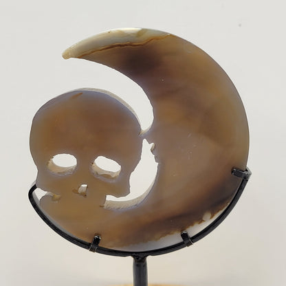 Druzy Agate Moon w/ skull