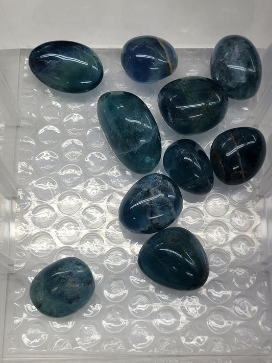 Blue/green Fluorite tumbles