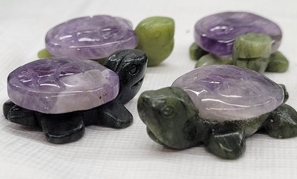 Jade turtle w/ Amethyst shell