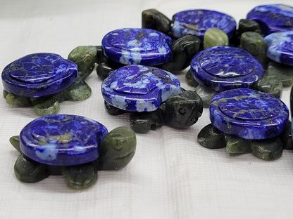 Jade turtle w/ Lapis shell