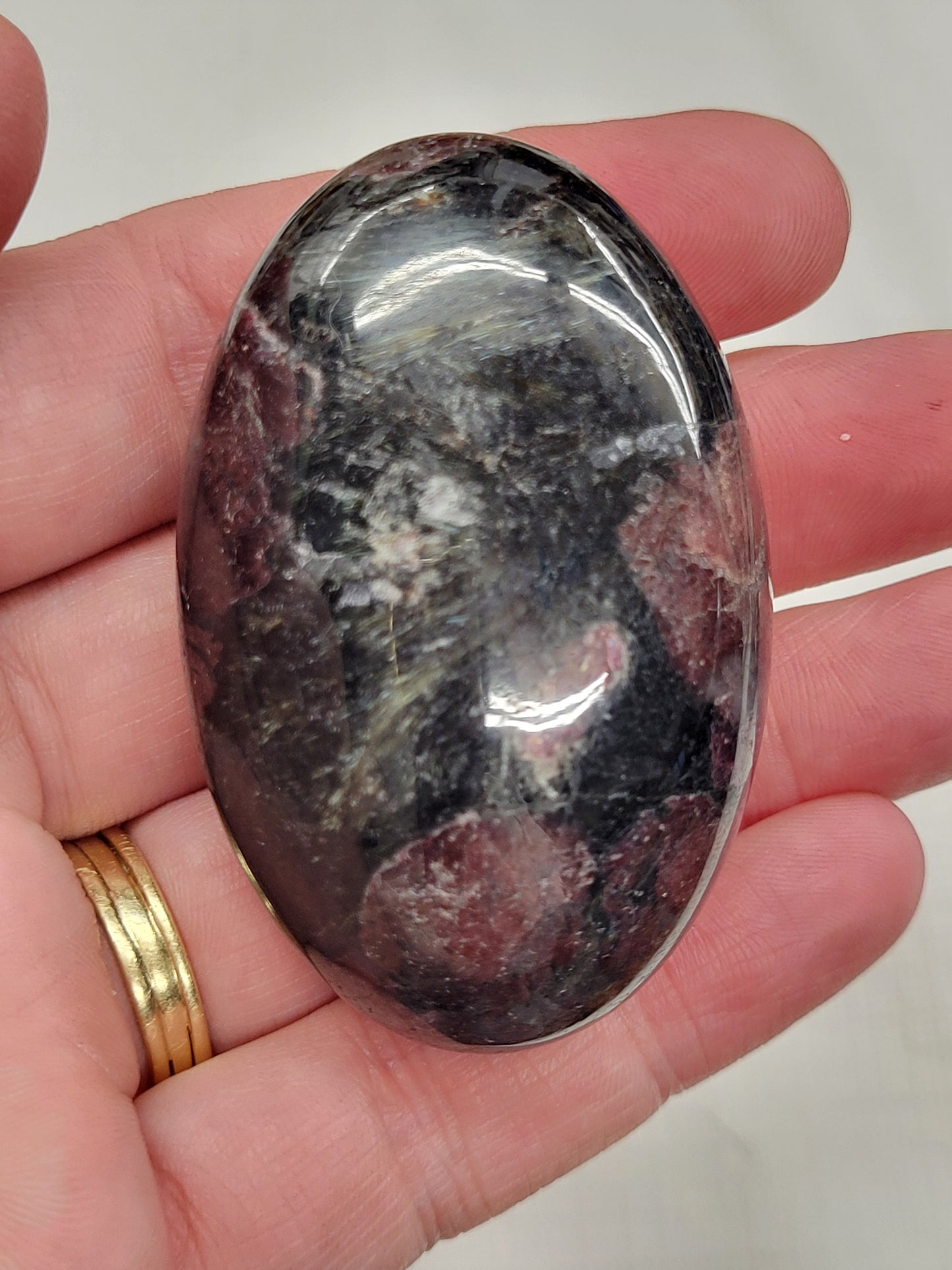 Palm - Garnet in Astrophyllite