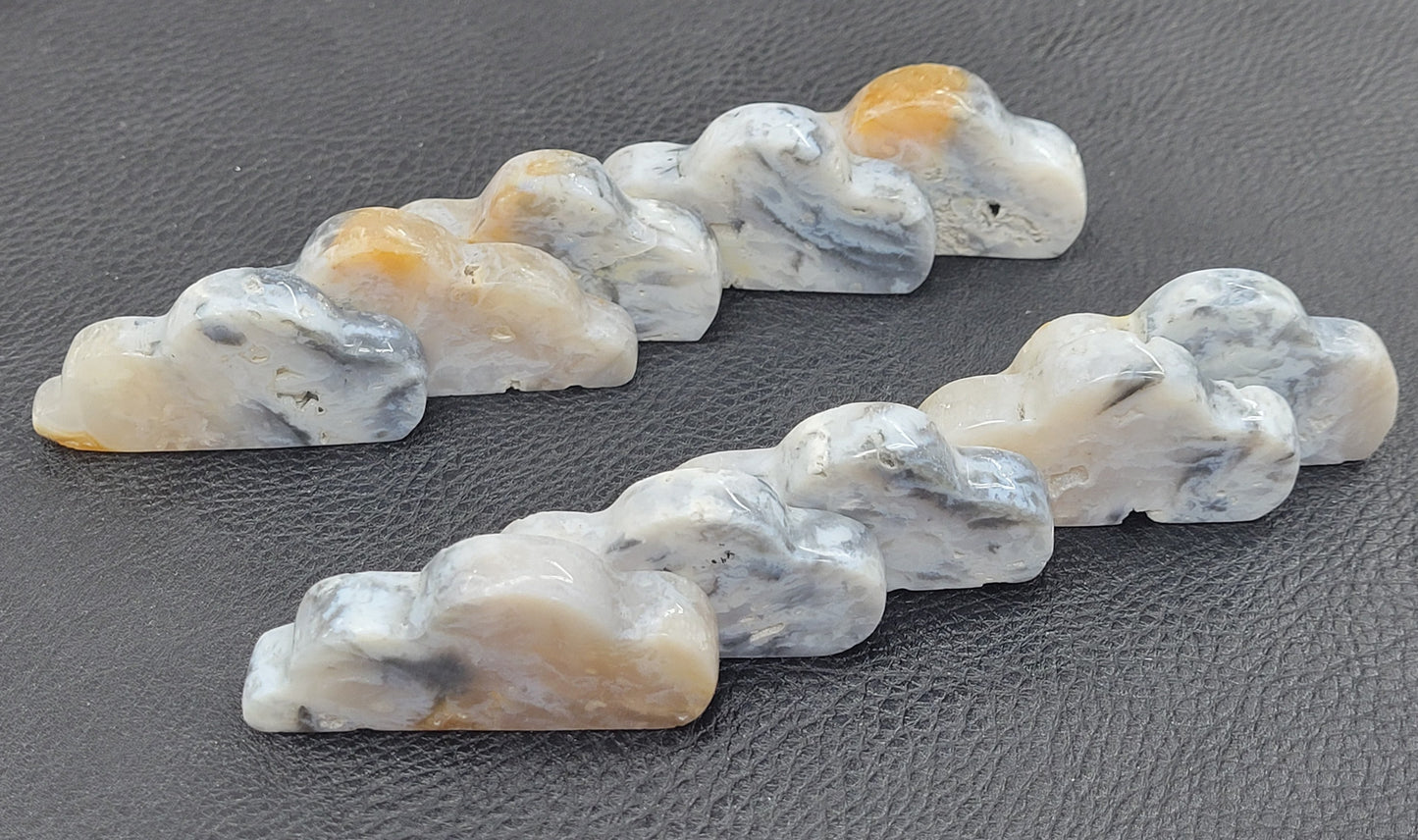 Plume Agate cloud carvings