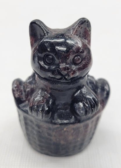 Cat in a basket carving