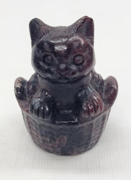 Cat in a basket carving