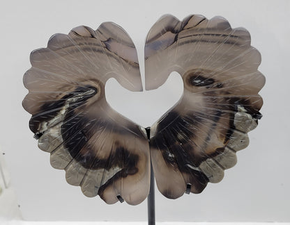 Volcano Agate heart wings