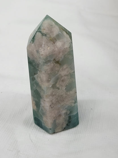 Green Flower Agate tower