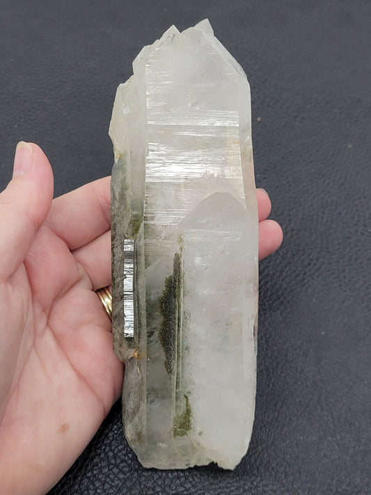 quartz crystal specimens with chlorite inclusions