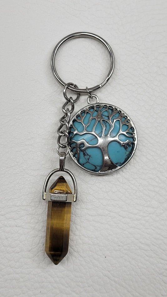 Keychain - Tree of life w/ crystal DT