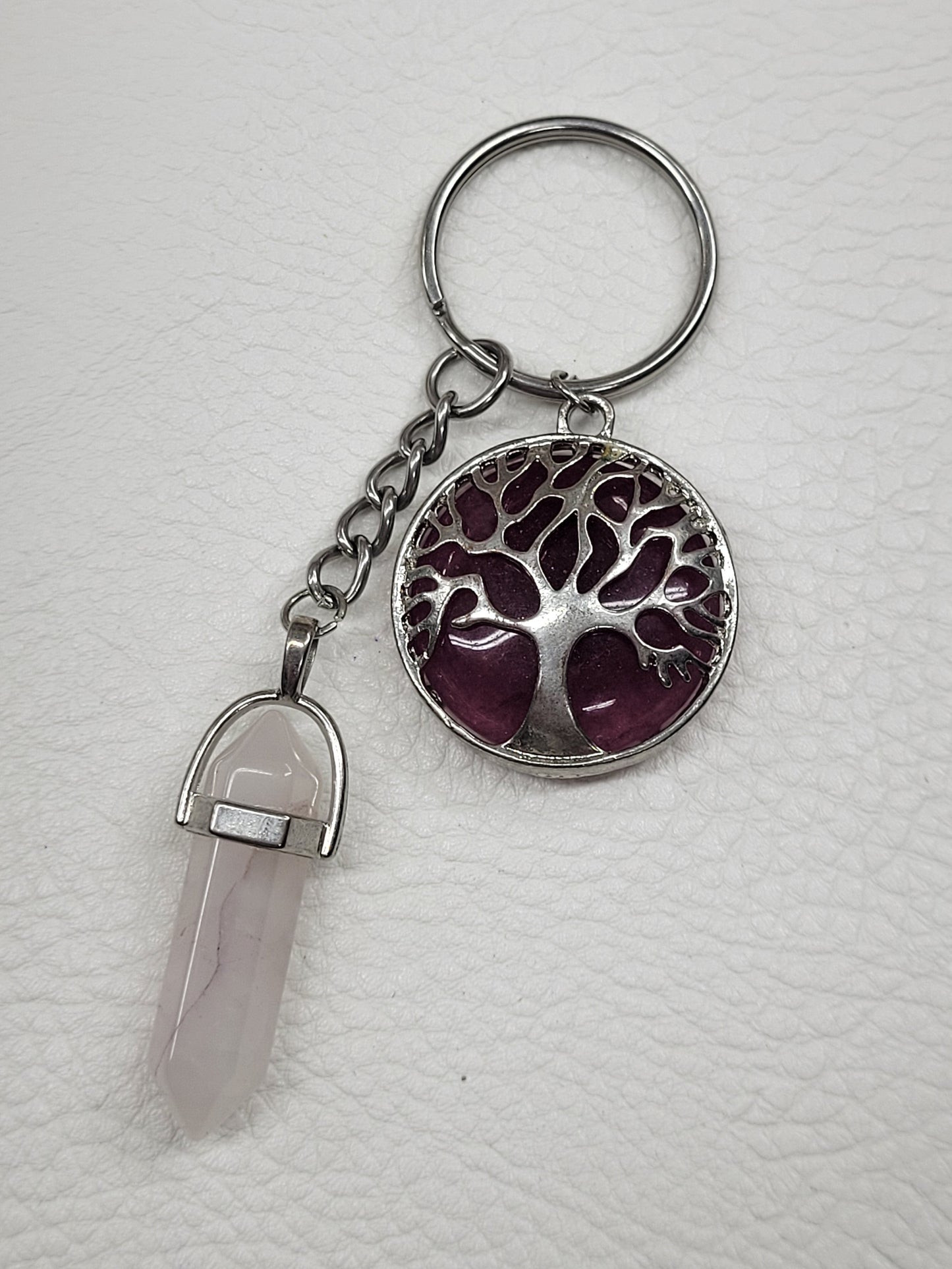 Keychain - Tree of life w/ crystal DT