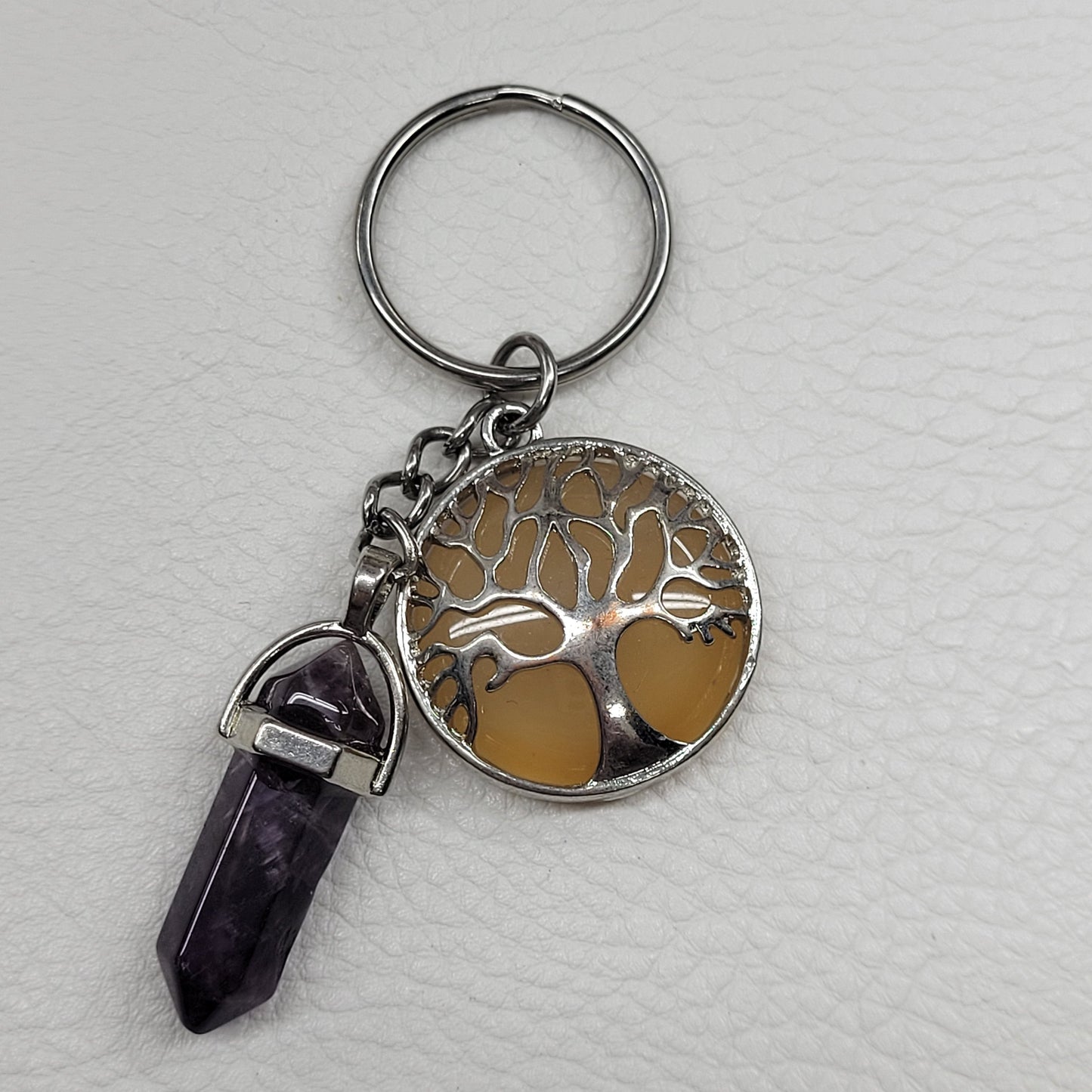 Keychain - Tree of life w/ crystal DT