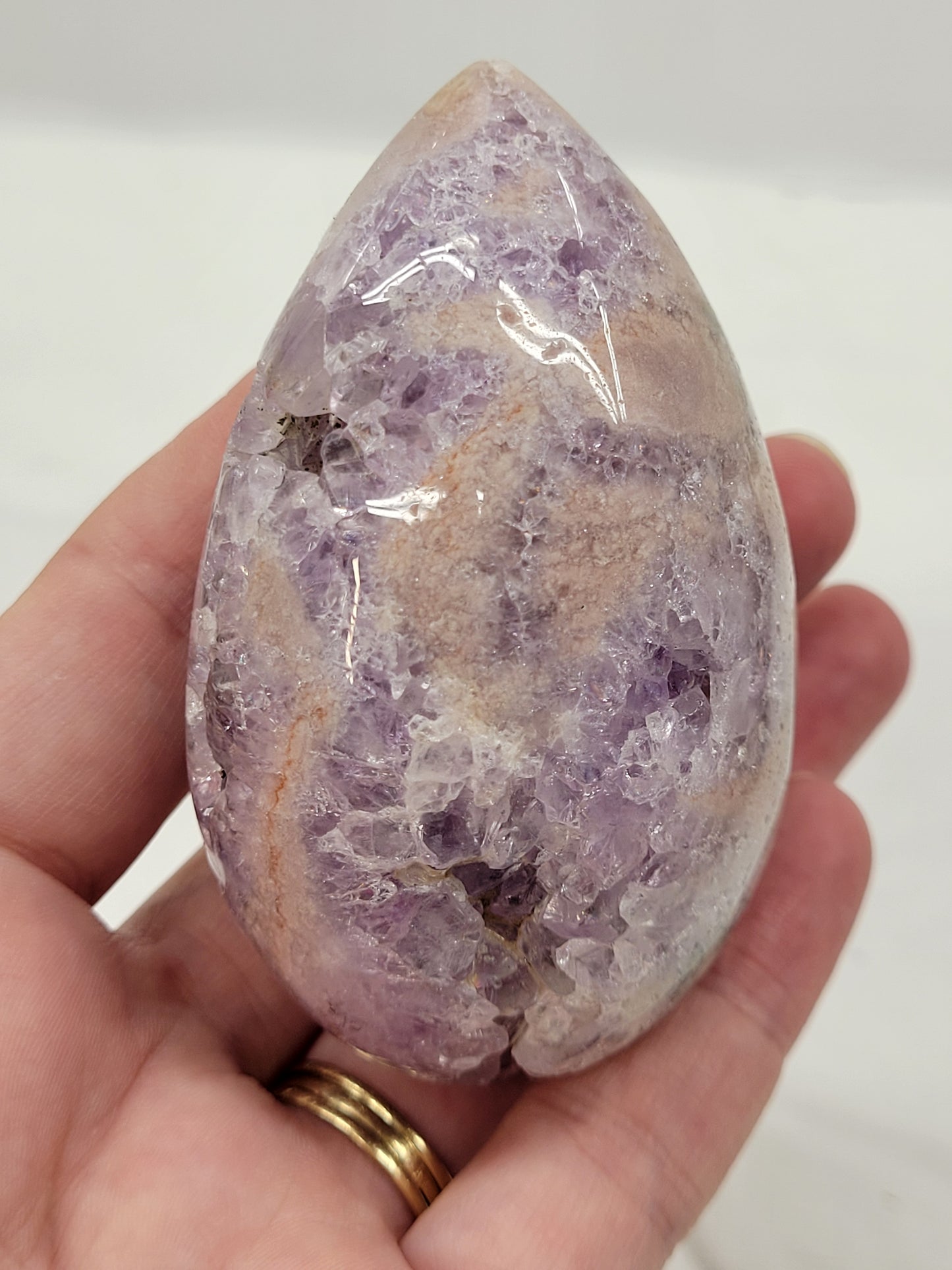 Pink Amethyst teardrop egg