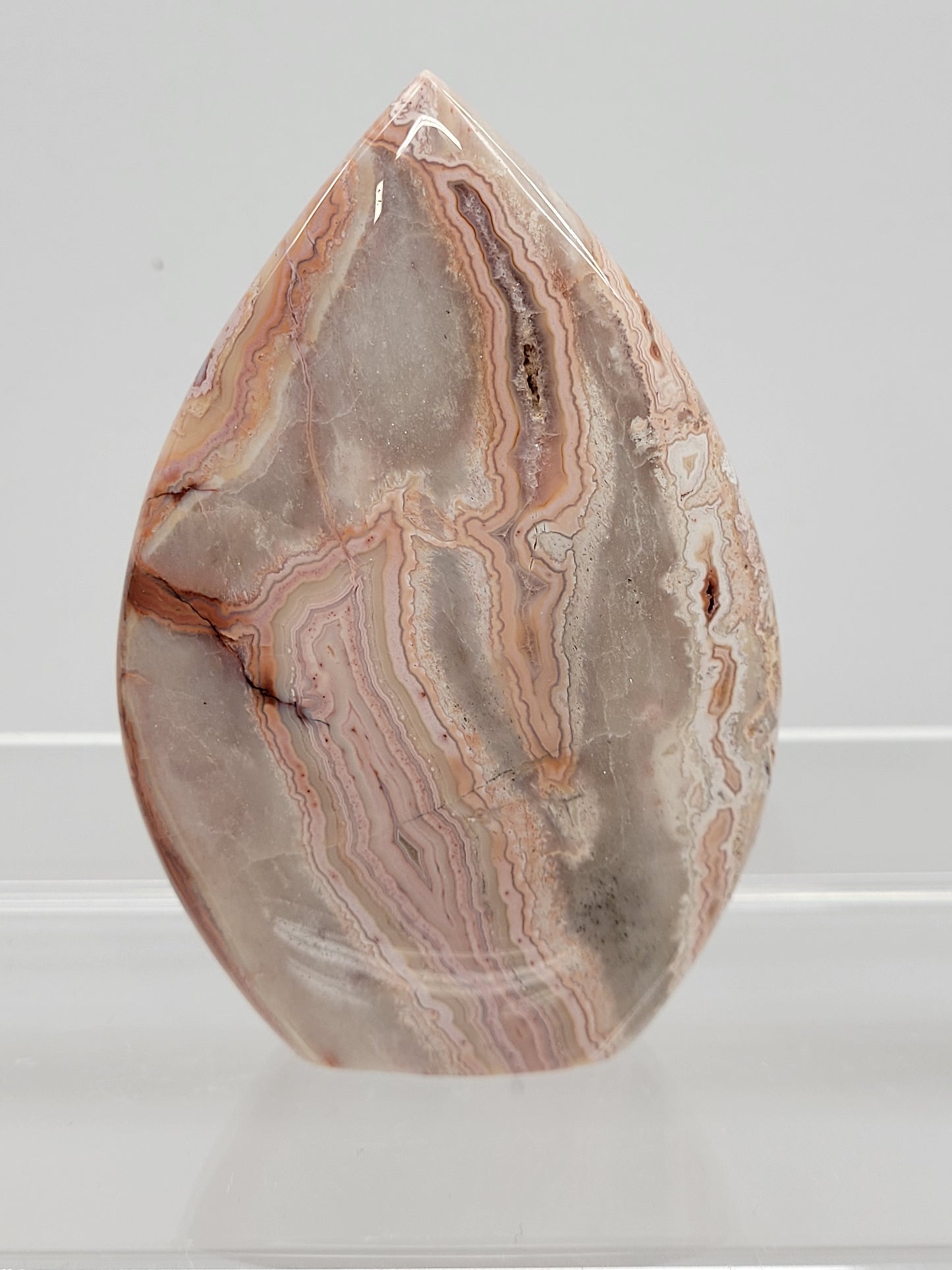 Pink Crazy Lace Agate teardrop