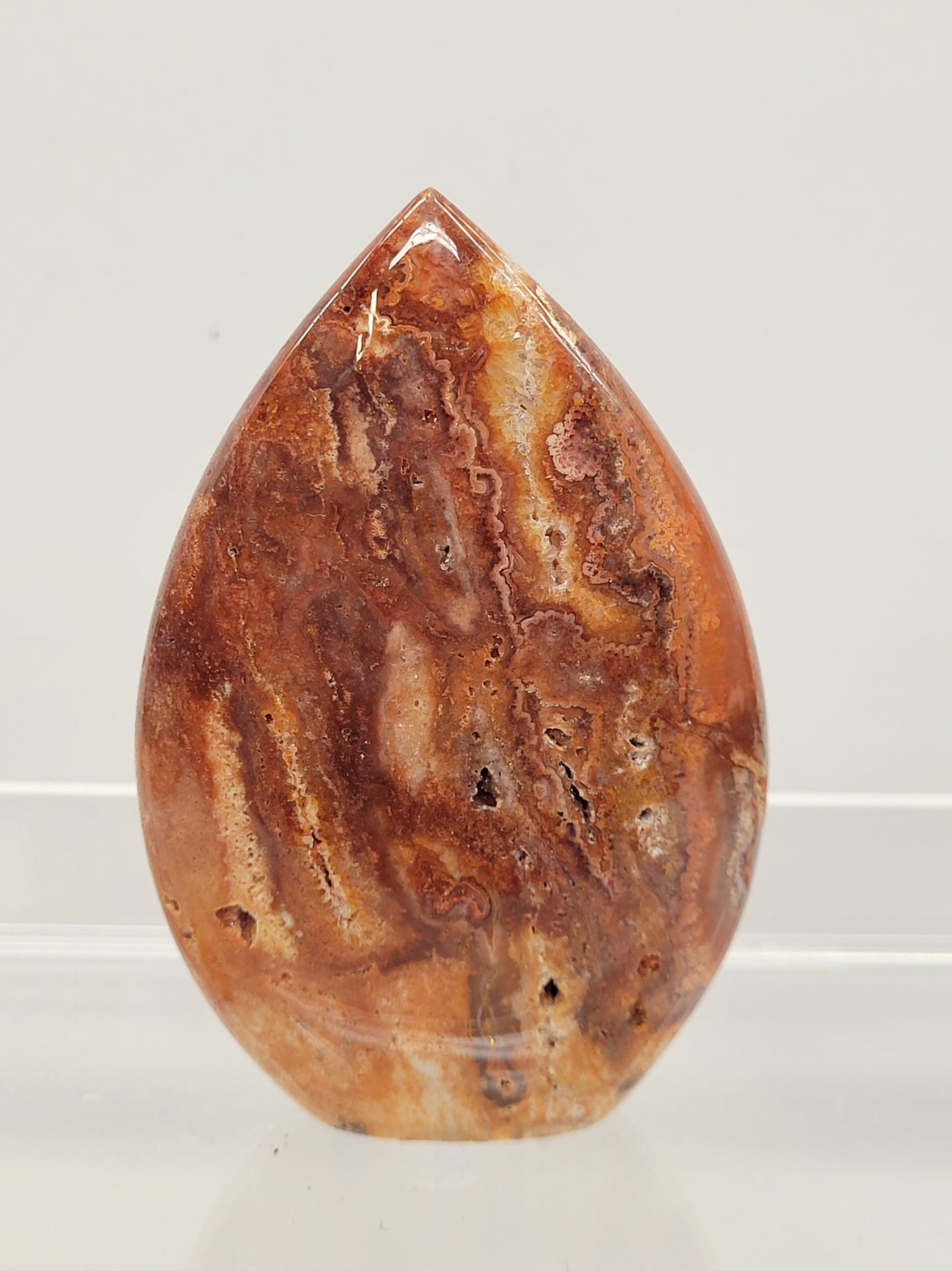 Pink Crazy Lace Agate teardrop