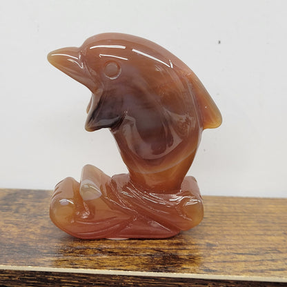 Carnelian dolphin carvings