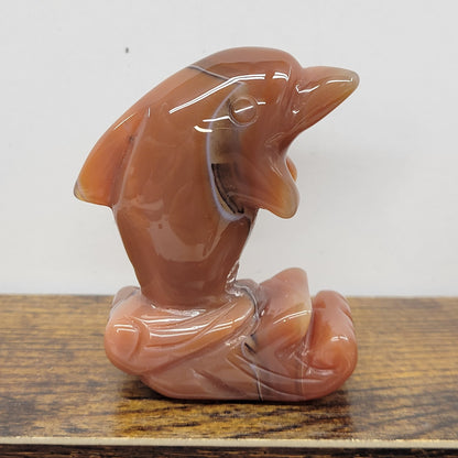 Carnelian dolphin carvings