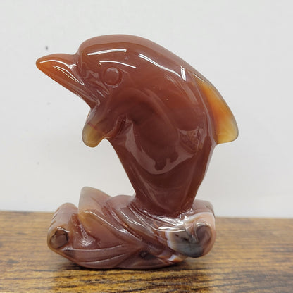 Carnelian dolphin carvings