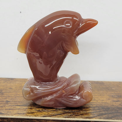 Carnelian dolphin carvings