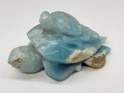 Sea turtle w/ baby - Caribbean Calcite (large)