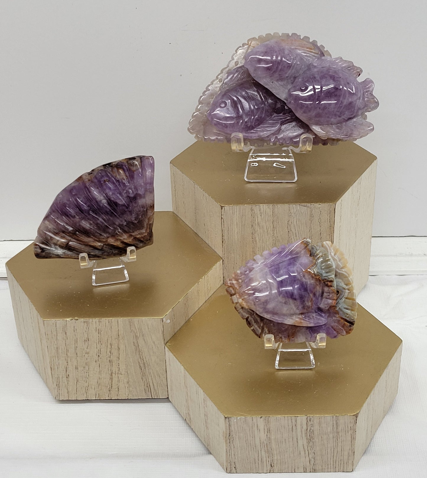 Amethyst w/ Agate sea life carvings