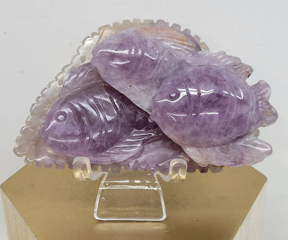 Amethyst w/ Agate sea life carvings