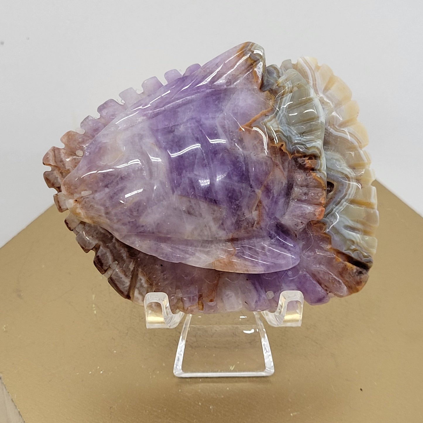 Amethyst w/ Agate sea life carvings