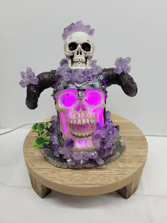 Decorative Viking skull w/ Amethyst pieces