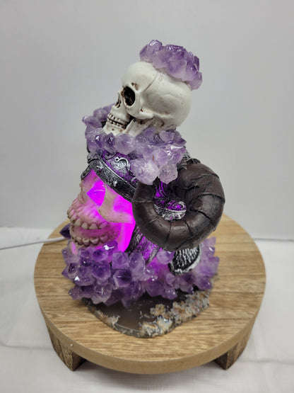 Decorative Viking skull w/ Amethyst pieces