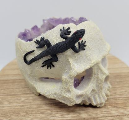 Decorative skull w/ Amethyst pieces