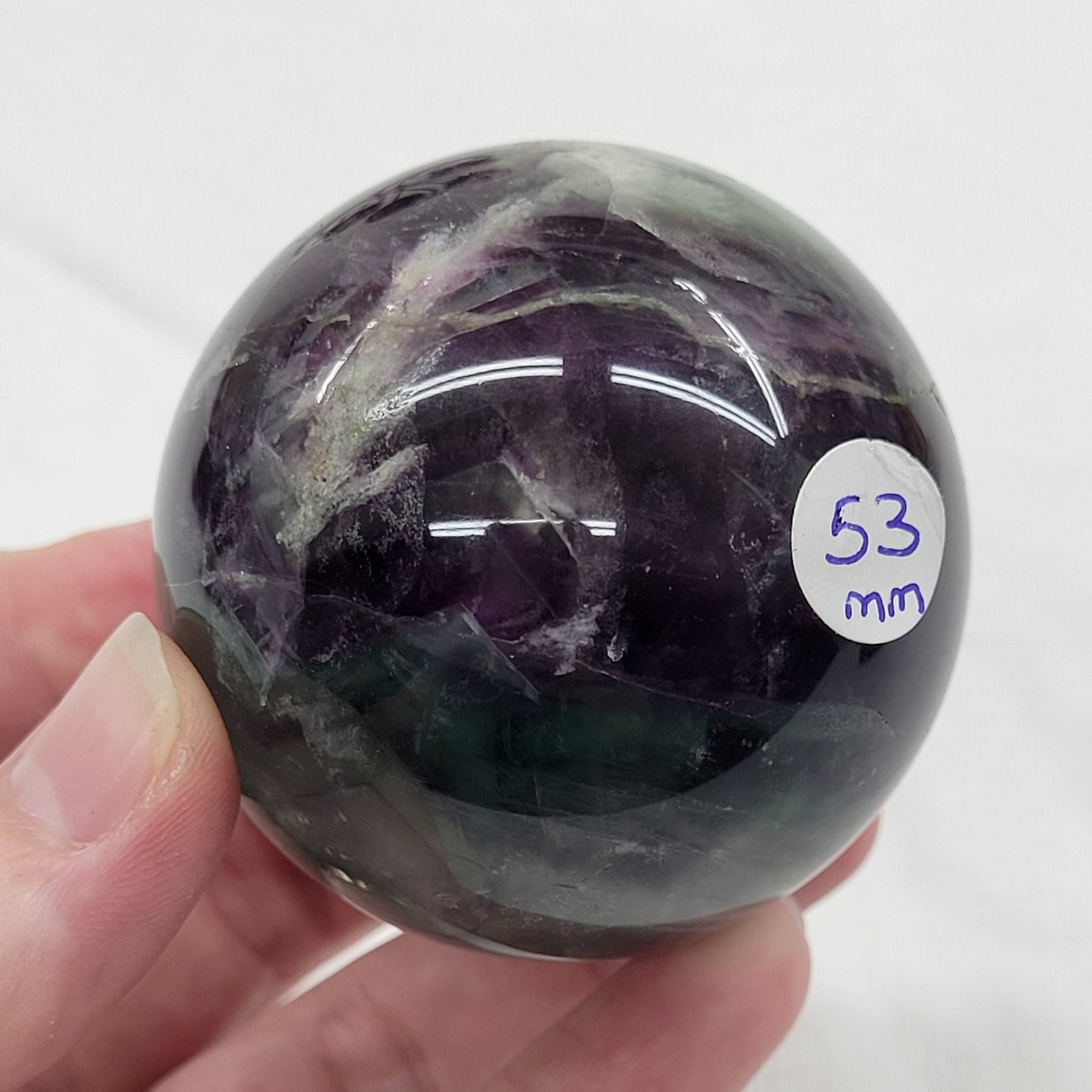 Feather Fluorite sphere