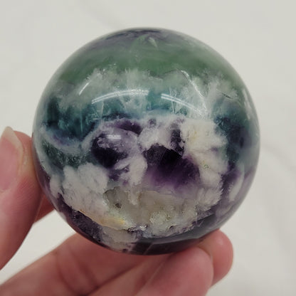 Feather Fluorite sphere