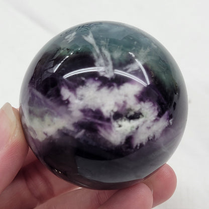 Feather Fluorite sphere