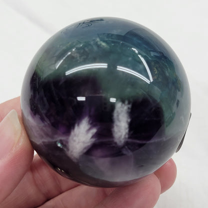 Feather Fluorite sphere