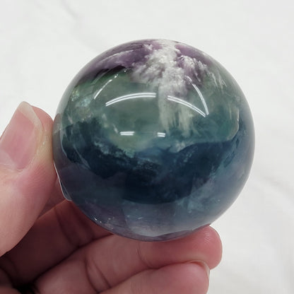 Feather Fluorite sphere